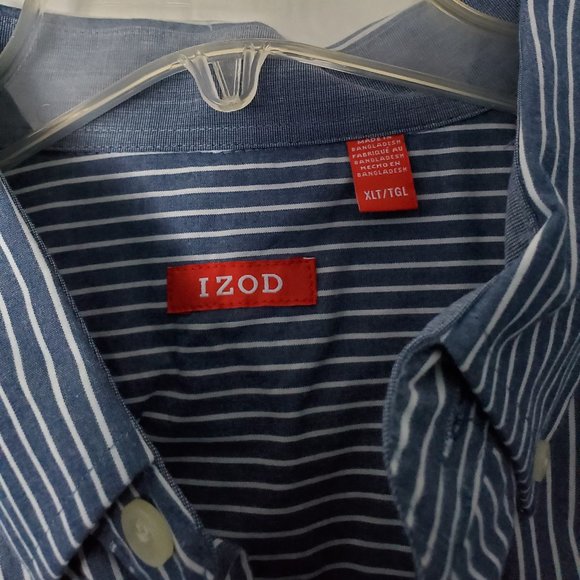 Men's - IZOD Blue Striped Shirt - NWT - Picture 4 of 5